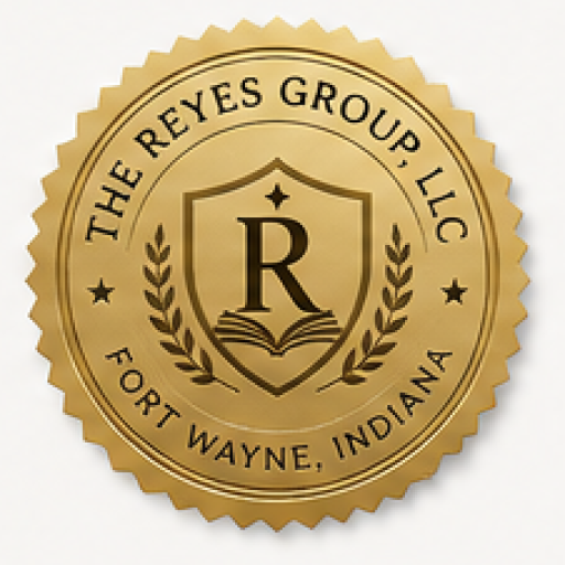 The WE Reyes Group, LLC gold emblem