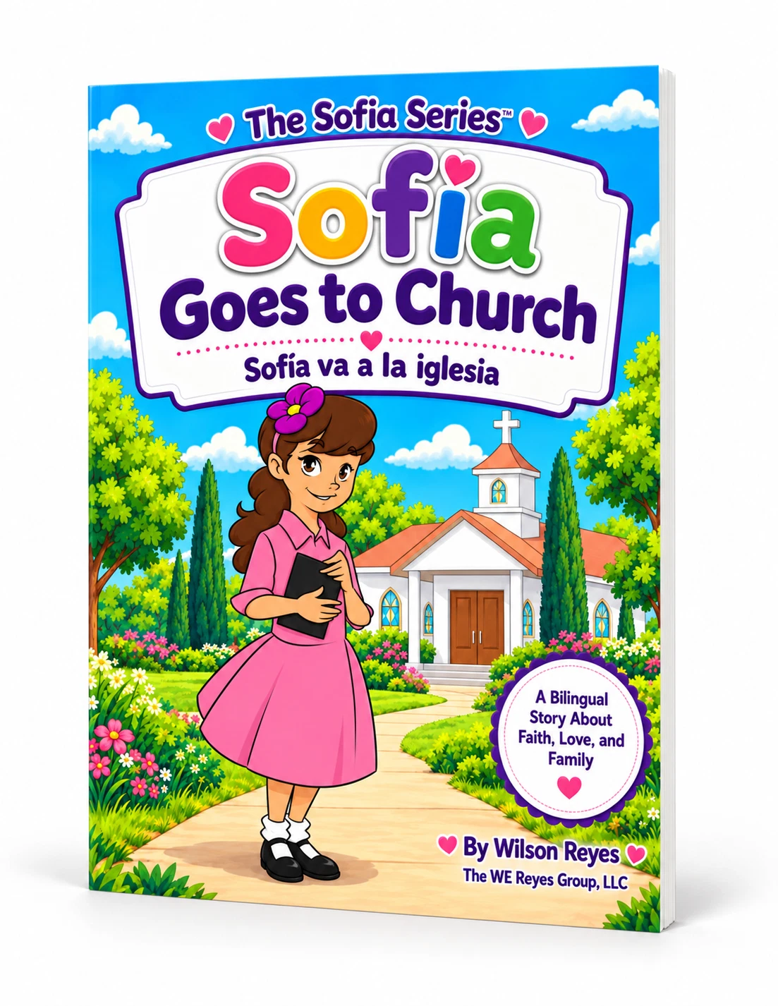 Sofia Goes to Church, bilingual book mockup