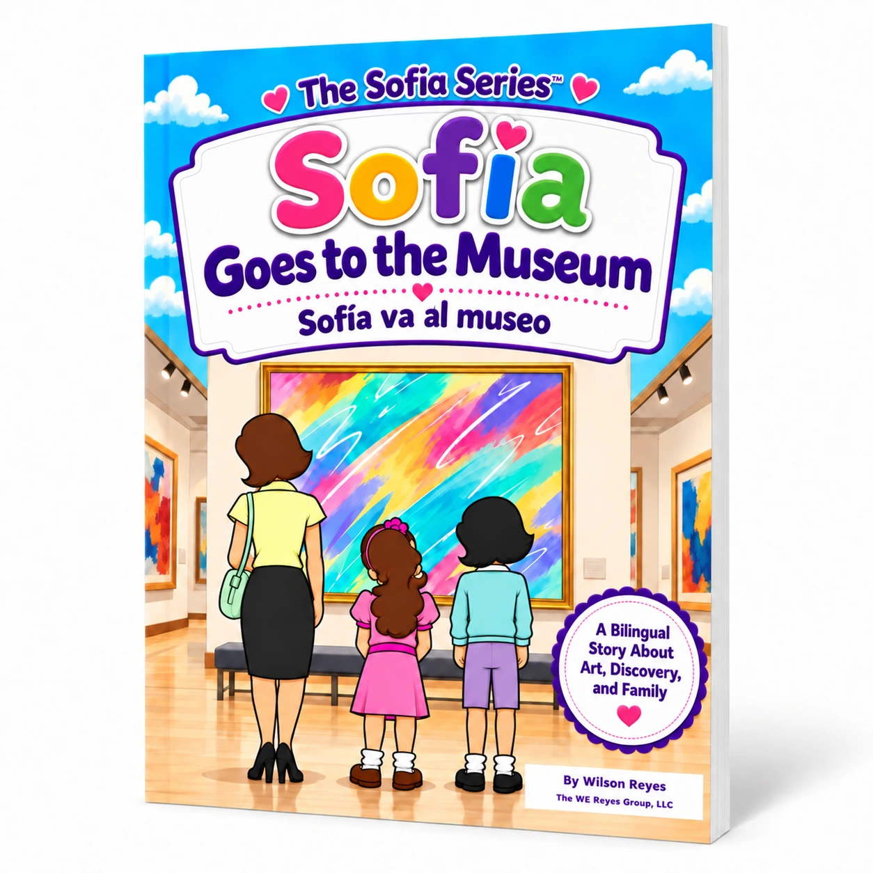 Sofia Goes to the Museum, bilingual book mockup