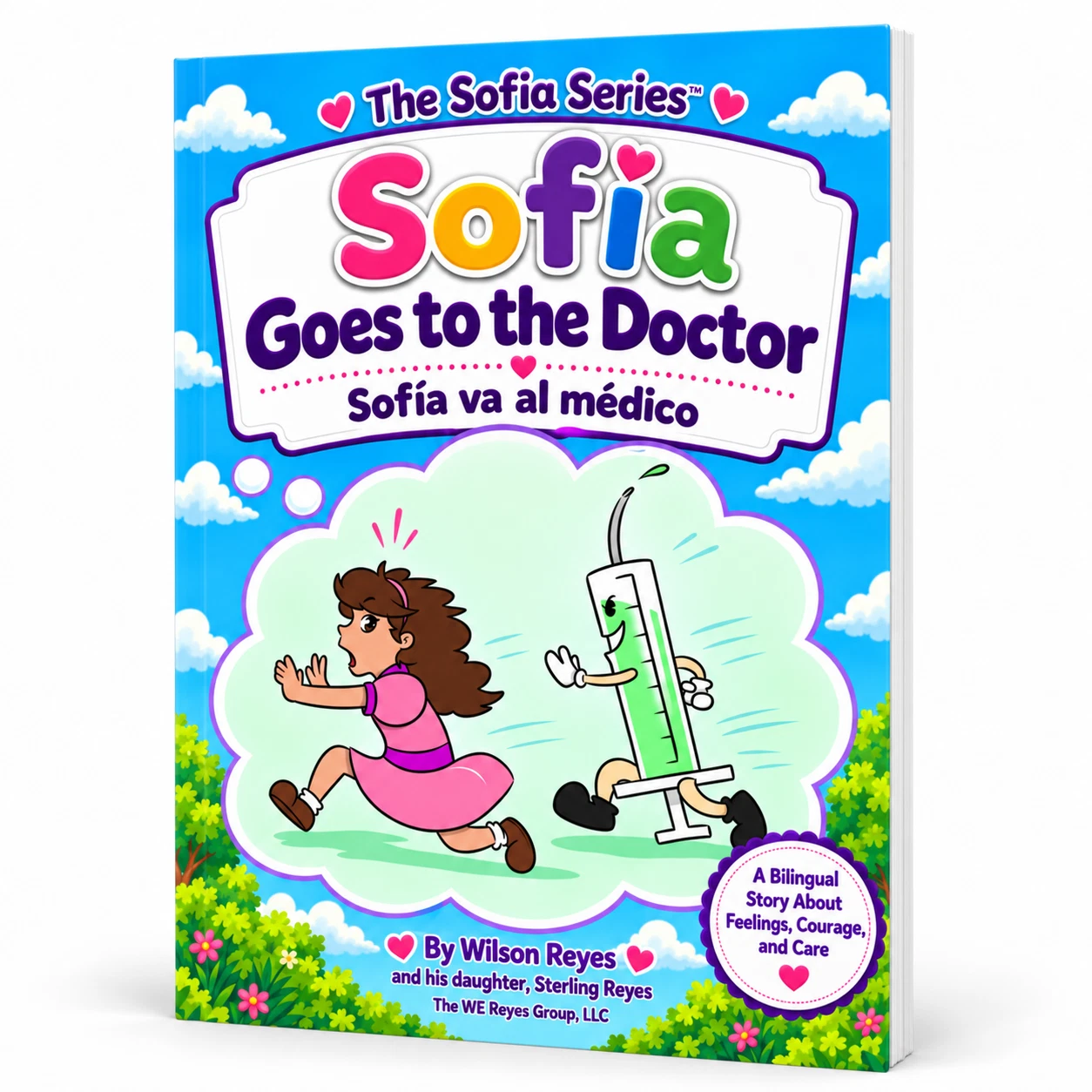 Sofia Goes to the Doctor, bilingual book mockup